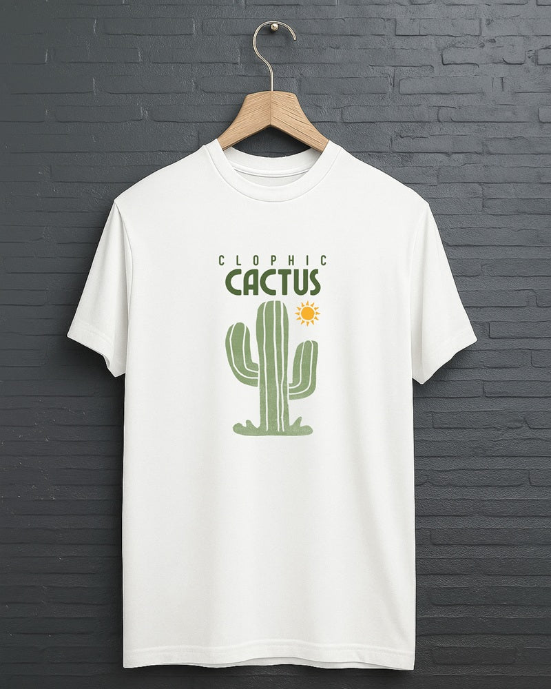 "Cactus” Half Sleeve Round Neck Unisex Cotton T-Shirt