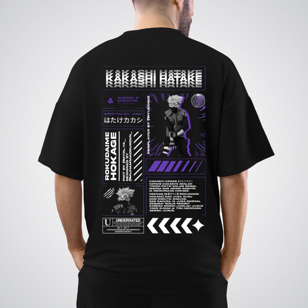 Clophic Kakashi Oversized Relaxed fit Cotton T-Shirt