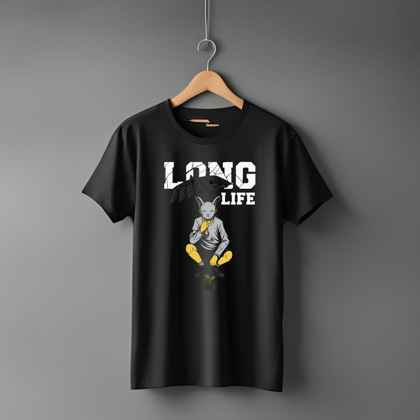 "Long Life” Half Sleeve Round Neck Unisex Cotton T-Shirt