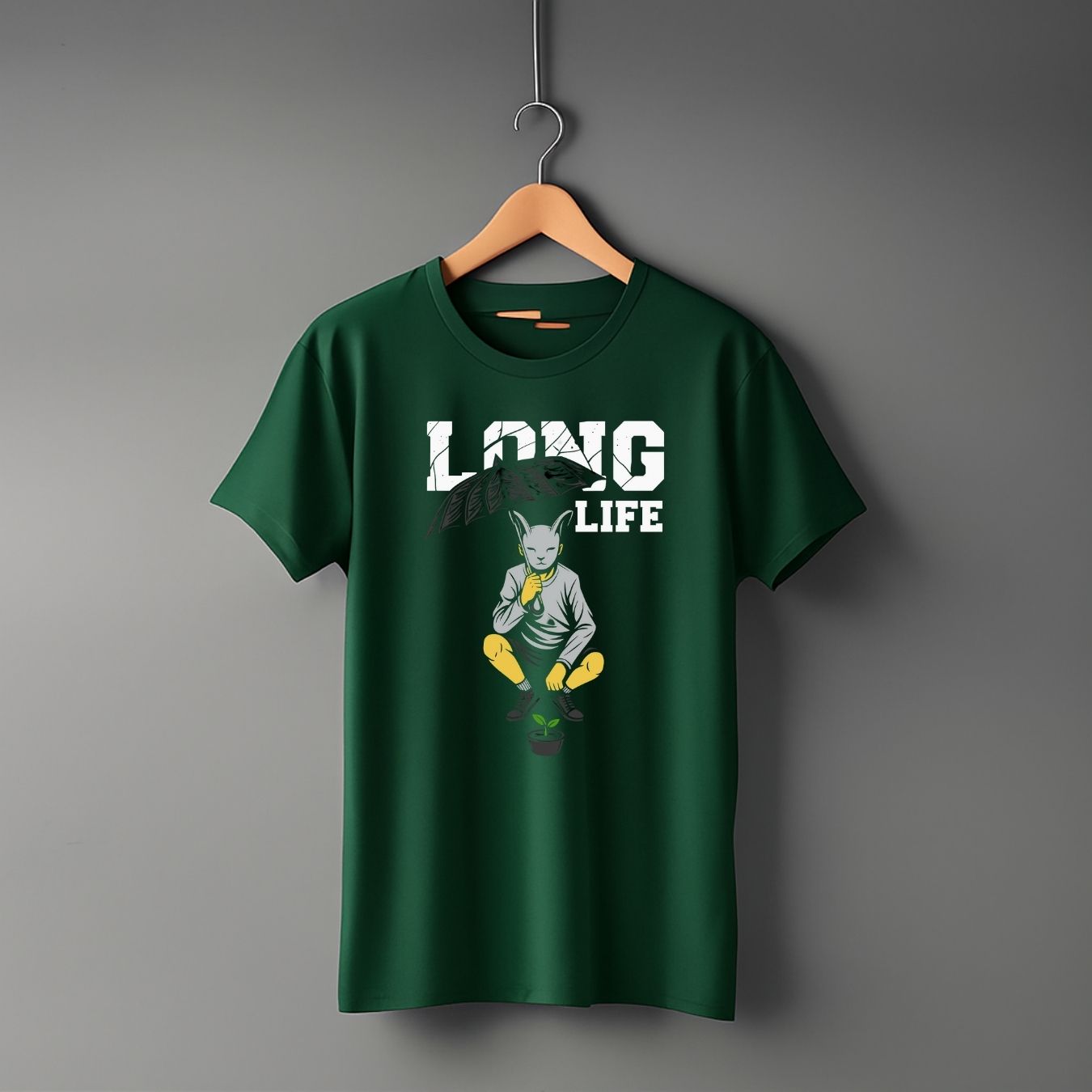 "Long Life” Half Sleeve Round Neck Unisex Cotton T-Shirt