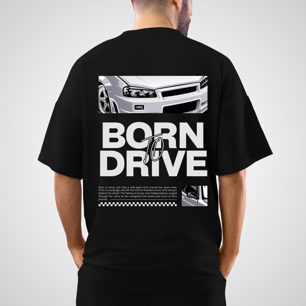 Born To Drive Oversized Relaxed fit Cotton T-Shirt