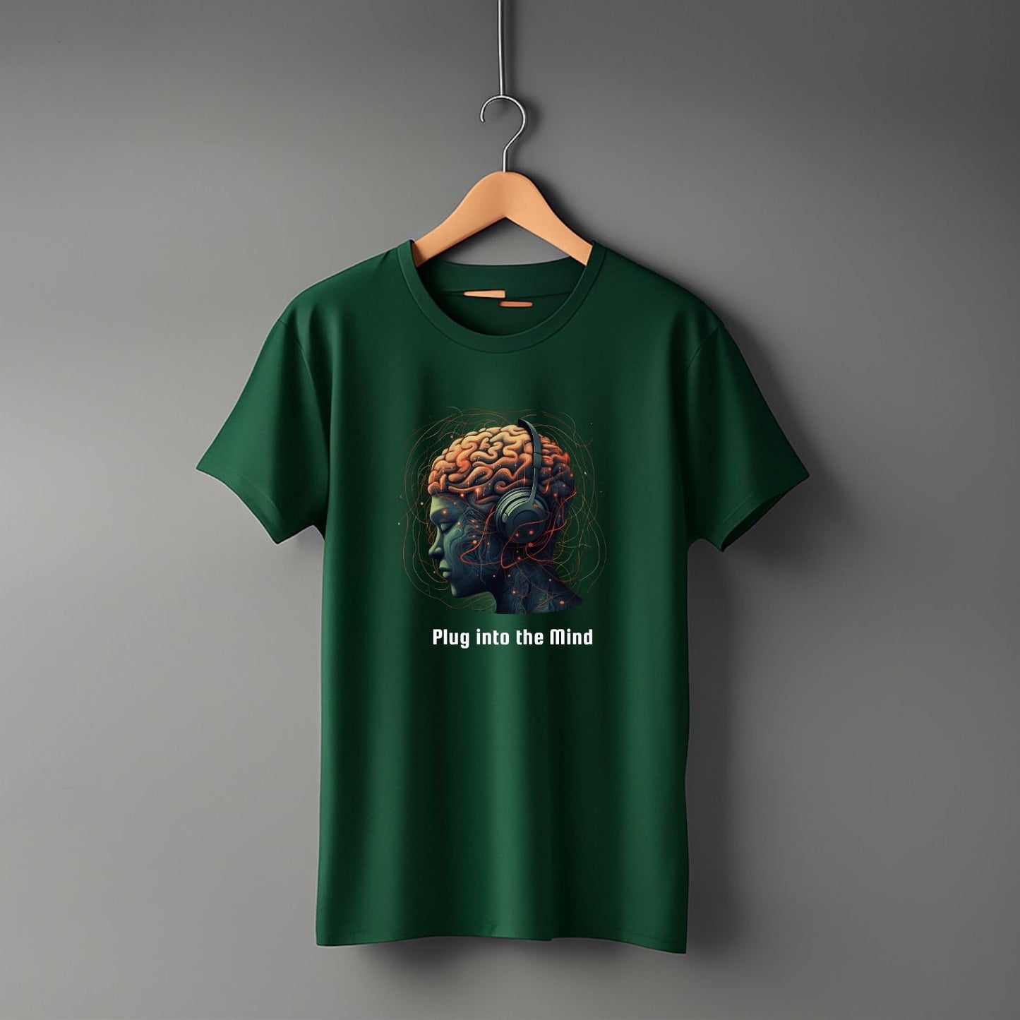 "Neural Art Headphone" Half Sleeve Round Neck Unisex Cotton T-Shirt