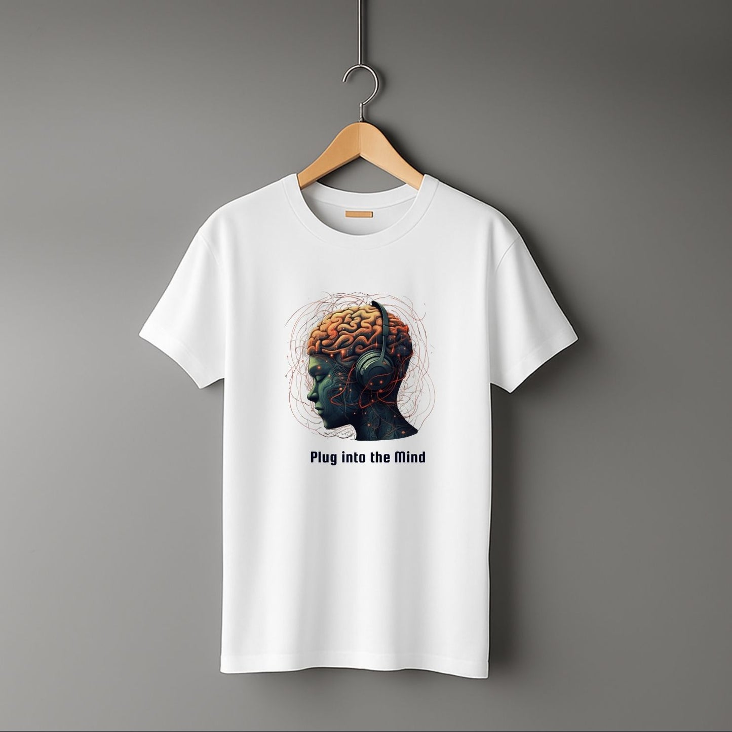 "Neural Art Headphone" Half Sleeve Round Neck Unisex Cotton T-Shirt