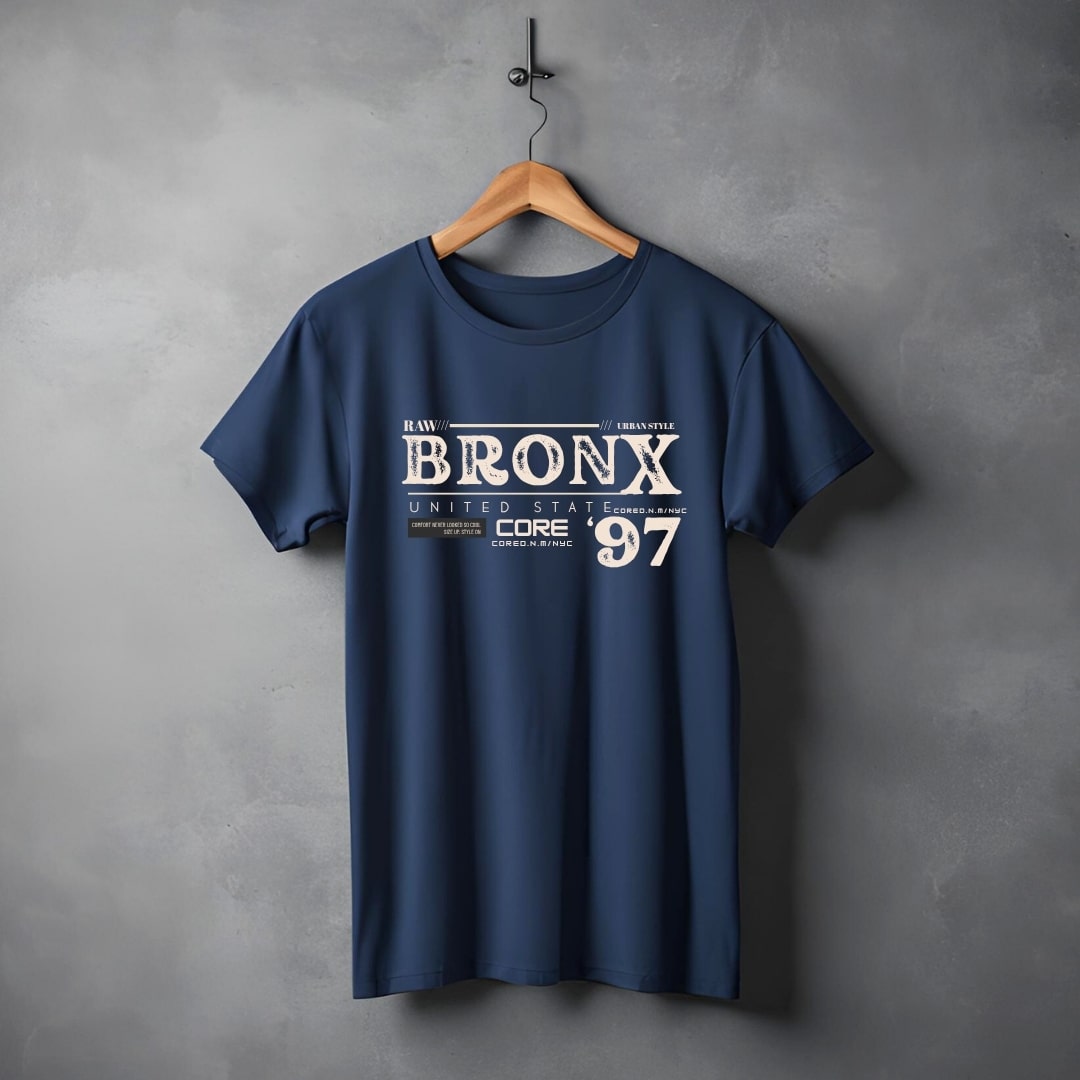 "Bronx” Half Sleeve Round Neck Unisex Cotton T-Shirt