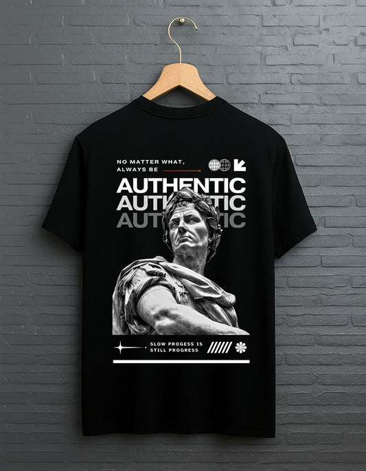 "Authentic” Half Sleeve Round Neck Unisex Cotton T-Shirt