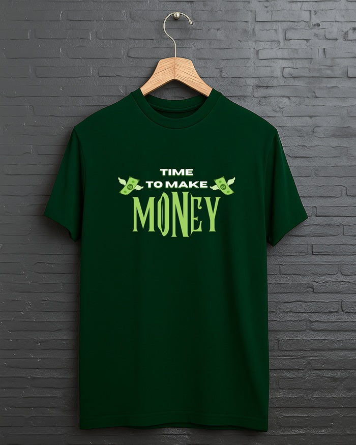 "Money” Half Sleeve Round Neck Unisex Cotton T-Shirt