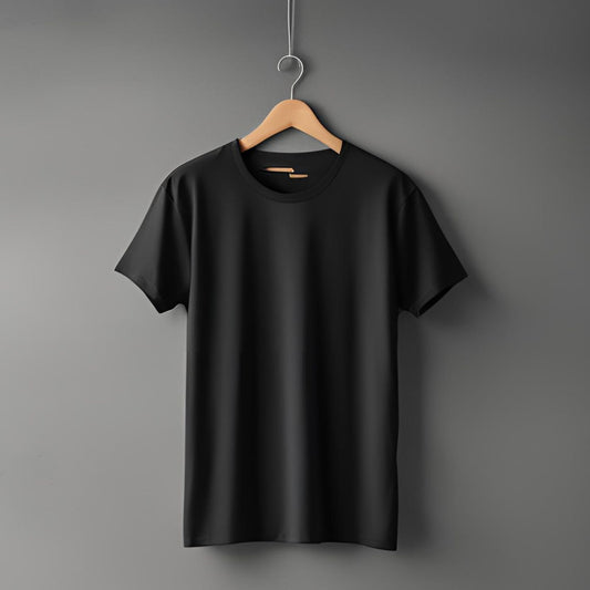 "Black” Half Sleeve Round Neck Unisex Cotton T-Shirt