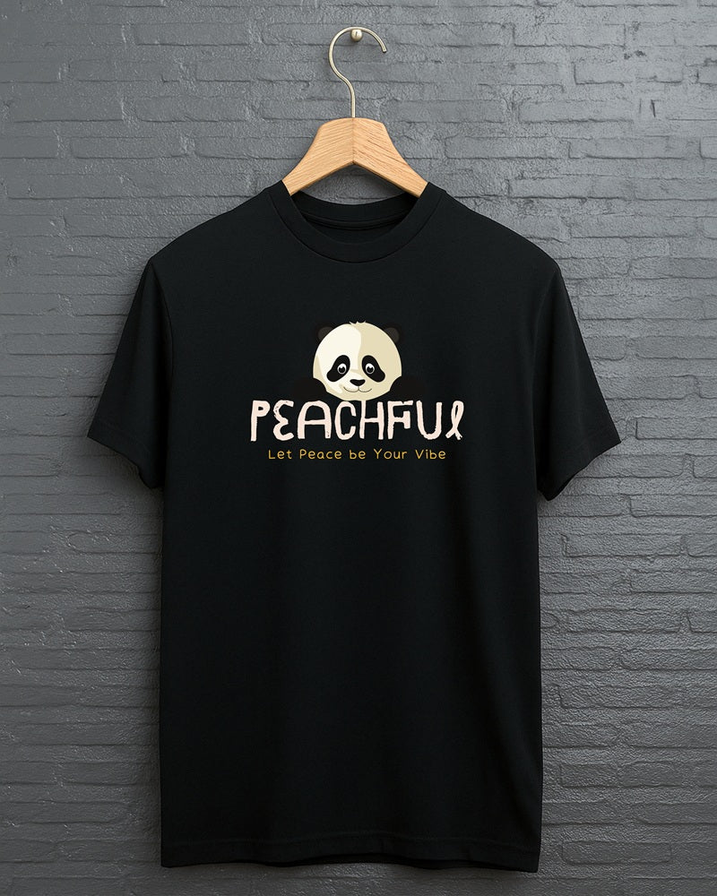 "Peachful” Half Sleeve Round Neck Unisex Cotton T-Shirt
