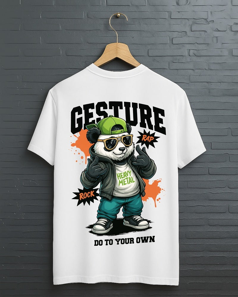 "Gesture” Half Sleeve Round Neck Unisex Cotton T-Shirt