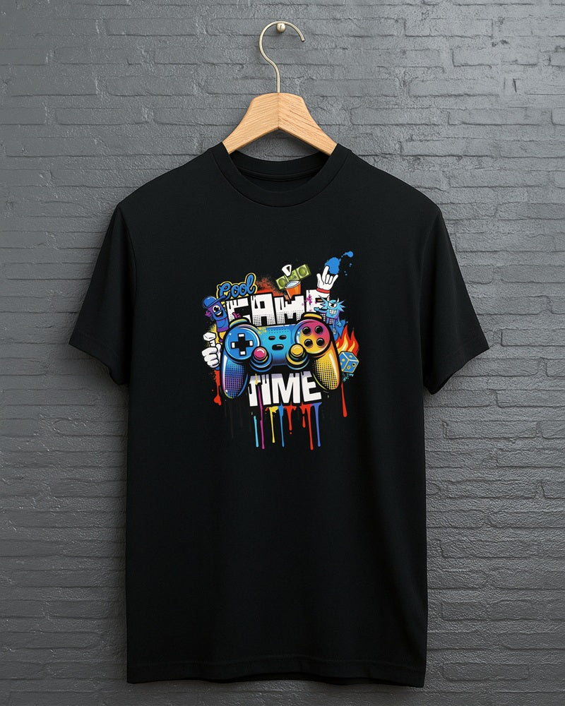 "Game Time” Half Sleeve Round Neck Unisex Cotton T-Shirt