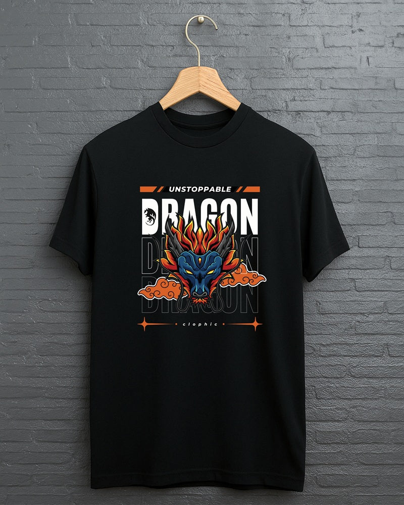"Unstoppable Dragon” Half Sleeve Round Neck Unisex Cotton T-Shirt