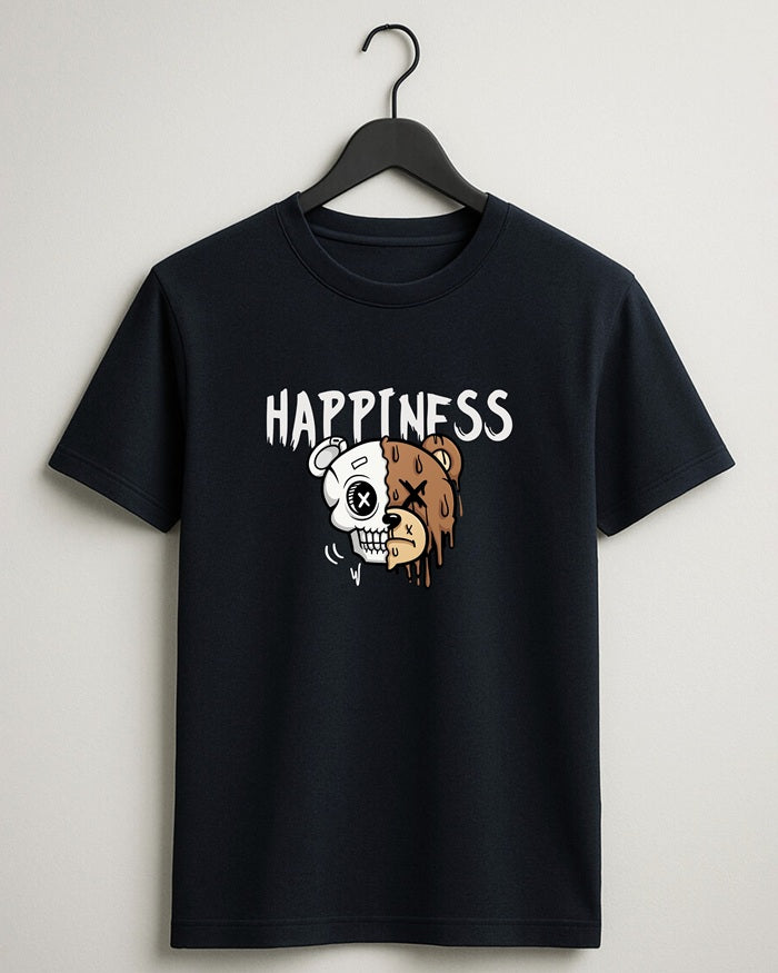 "Happiness” Half Sleeve Round Neck Unisex Cotton T-Shirt