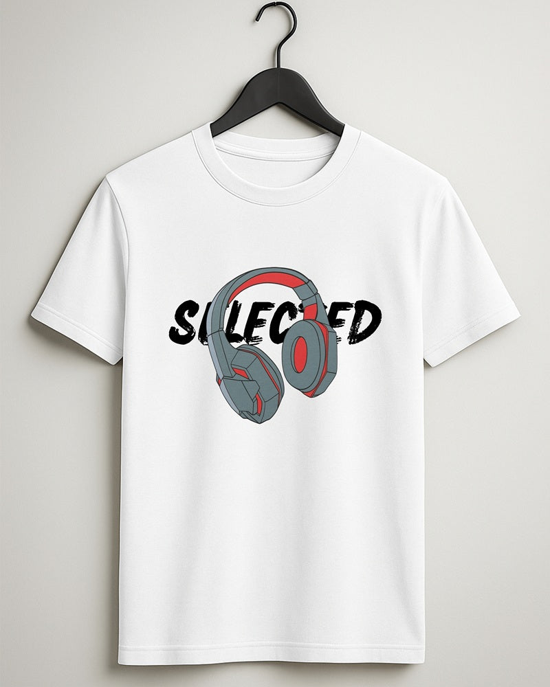 "Selected” Half Sleeve Round Neck Unisex Cotton T-Shirt