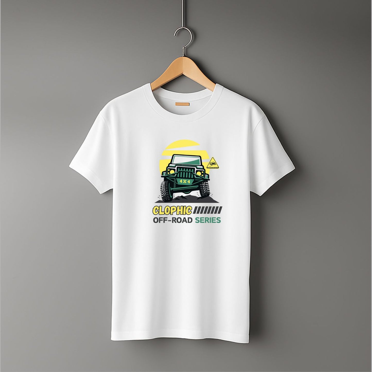 "Off-Road” Half Sleeve Round Neck Unisex Cotton T-Shirt