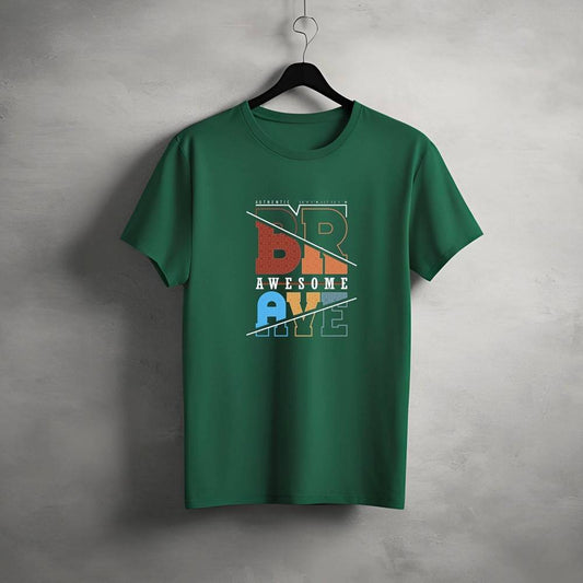 "Brave” Half Sleeve Round Neck Unisex Cotton T-Shirt