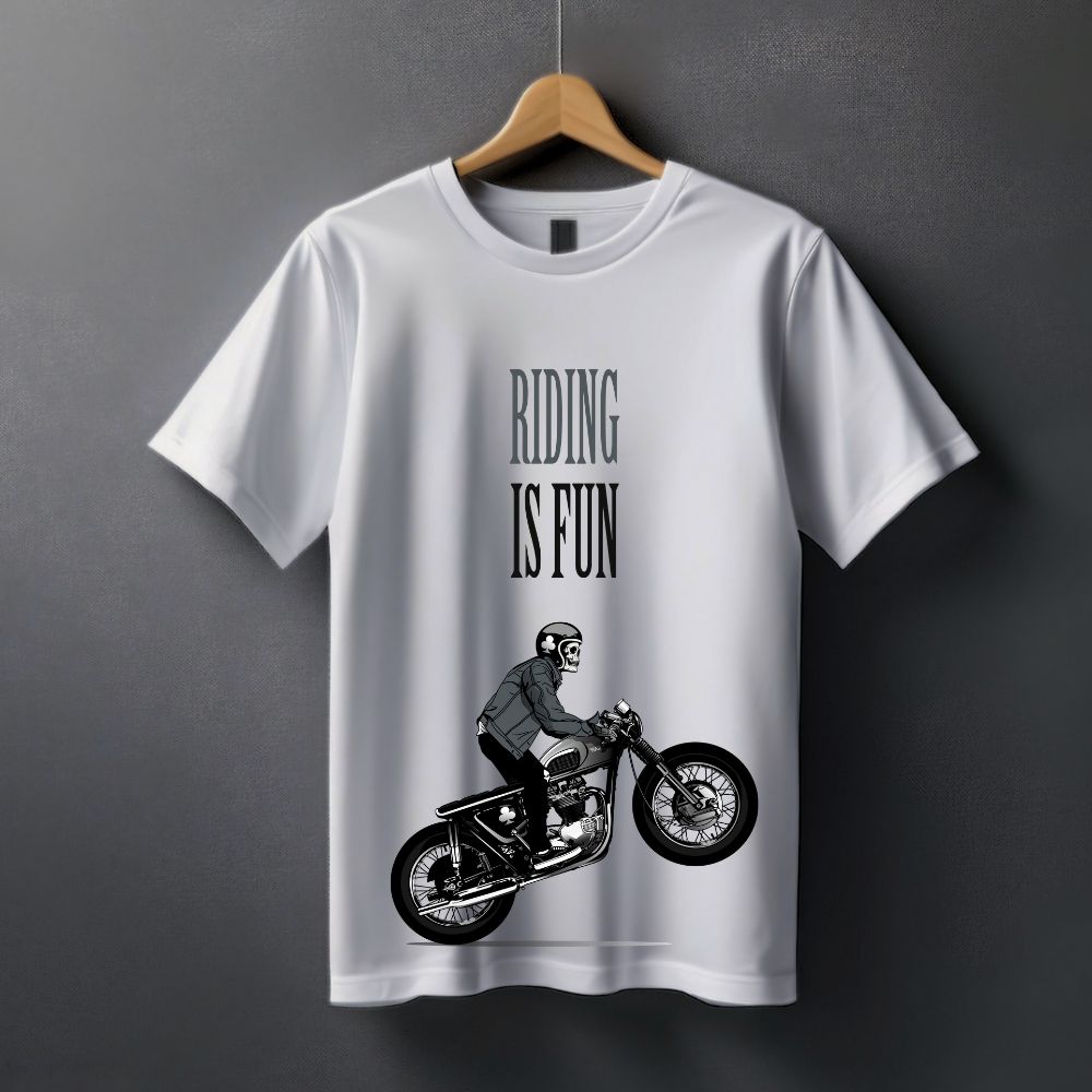 Clophic “Riding Is Fun” Regular Fit Half Sleeve Round Neck T-Shirt