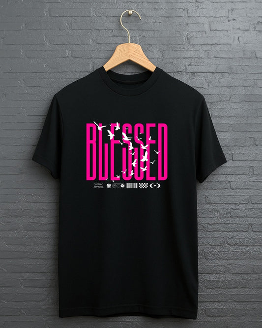 "Blessed” Half Sleeve Round Neck Unisex Cotton T-Shirt