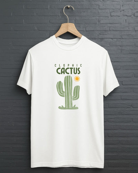 "Cactus” Half Sleeve Round Neck Unisex Cotton T-Shirt
