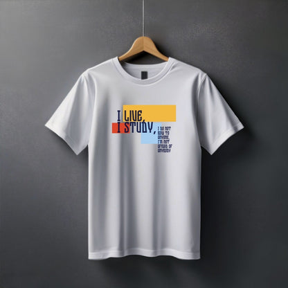 "Study” Half Sleeve Round Neck Unisex Cotton T-Shirt