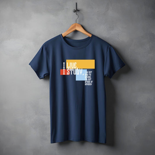 "Study” Half Sleeve Round Neck Unisex Cotton T-Shirt