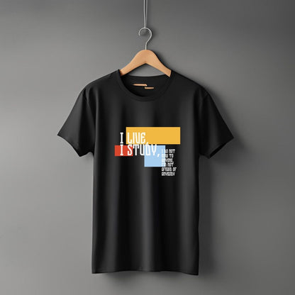 "Study” Half Sleeve Round Neck Unisex Cotton T-Shirt