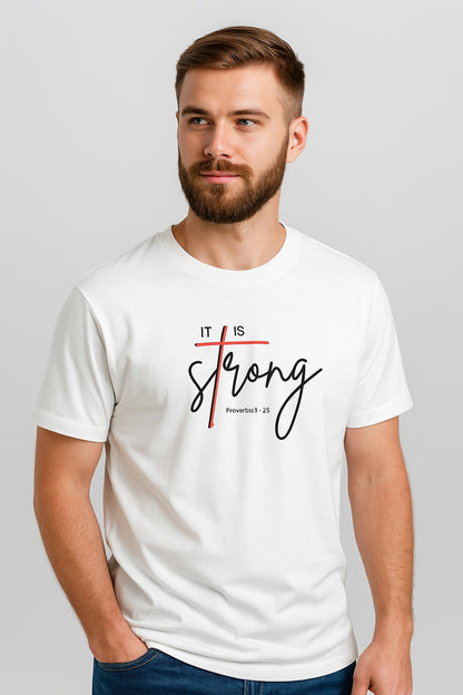 "Strong” Half Sleeve Round Neck Unisex Cotton T-Shirt
