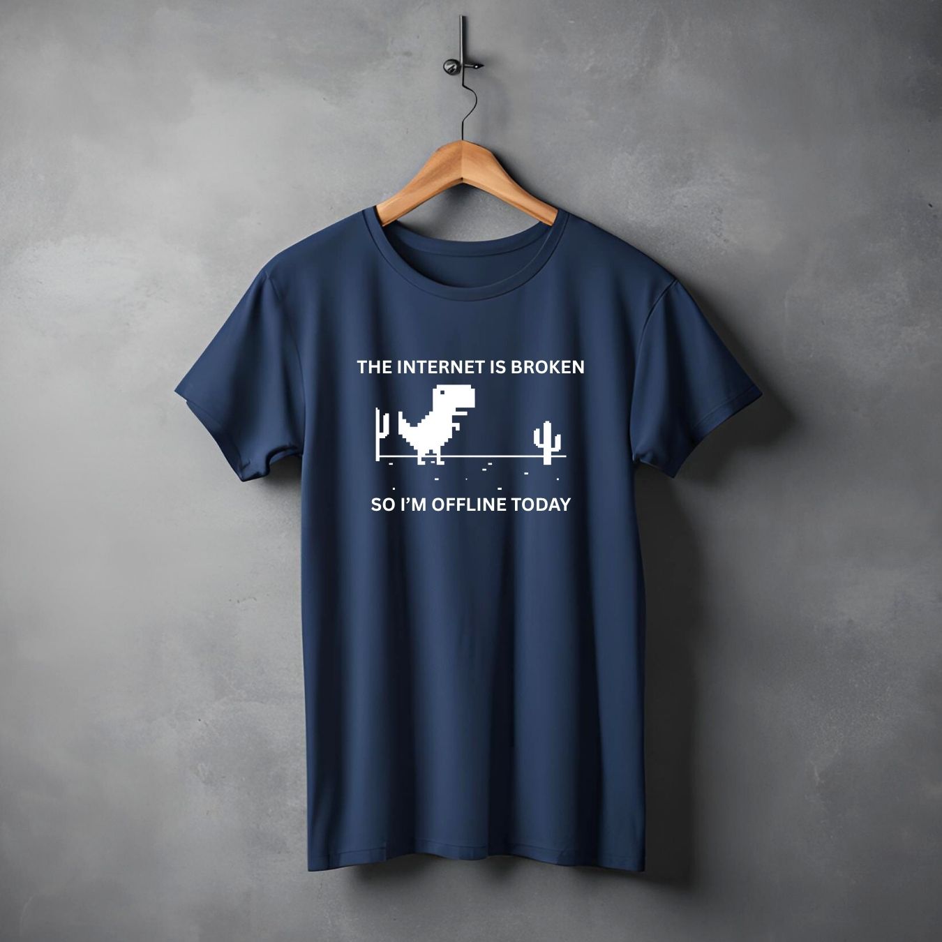 "Offline” Half Sleeve Round Neck Unisex Cotton T-Shirt