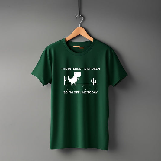 "Offline” Half Sleeve Round Neck Unisex Cotton T-Shirt