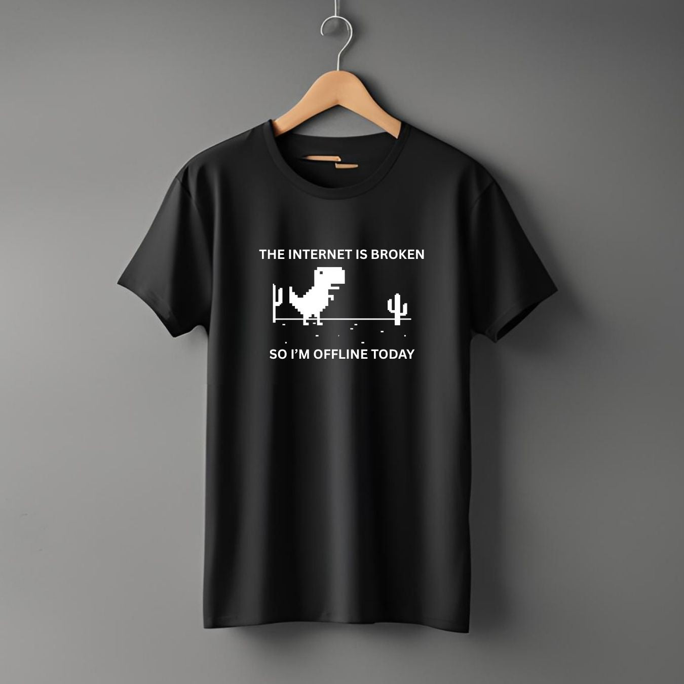 "Offline” Half Sleeve Round Neck Unisex Cotton T-Shirt