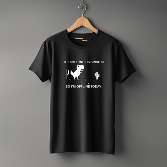 "Offline” Half Sleeve Round Neck Unisex Cotton T-Shirt
