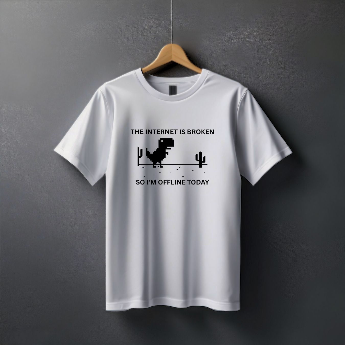 "Offline” Half Sleeve Round Neck Unisex Cotton T-Shirt