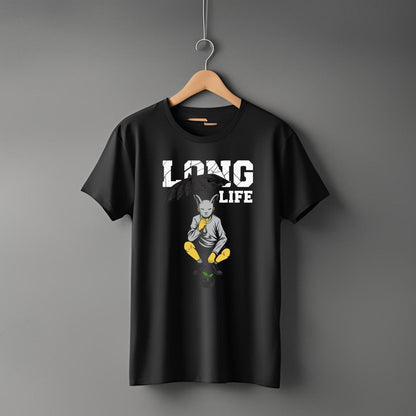 "Long Life” Half Sleeve Round Neck Unisex Cotton T-Shirt