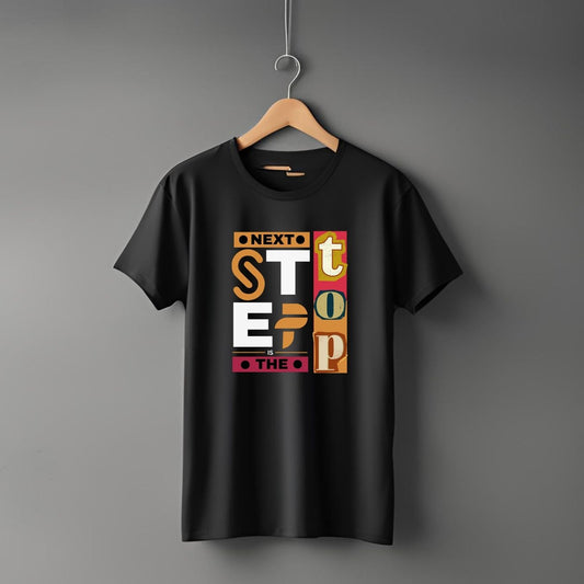 "Next Step” Half Sleeve Round Neck Unisex Cotton T-Shirt