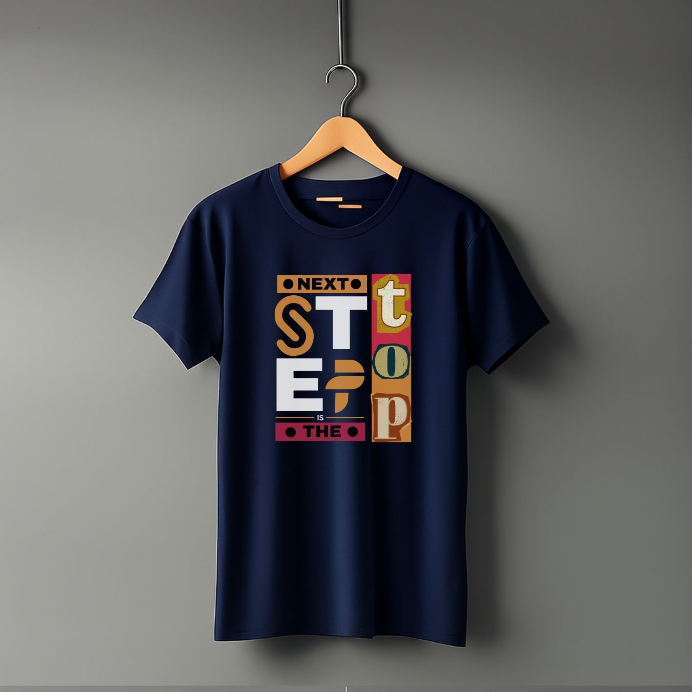 "Next Step” Half Sleeve Round Neck Unisex Cotton T-Shirt