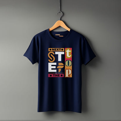 "Next Step” Half Sleeve Round Neck Unisex Cotton T-Shirt