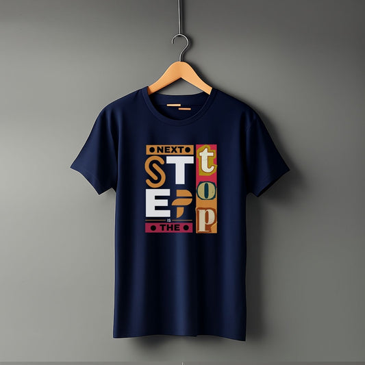 "Next Step” Half Sleeve Round Neck Unisex Cotton T-Shirt