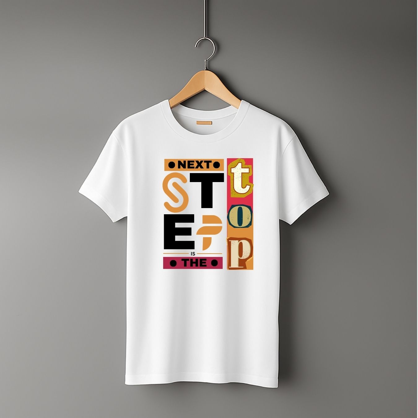 "Next Step” Half Sleeve Round Neck Unisex Cotton T-Shirt