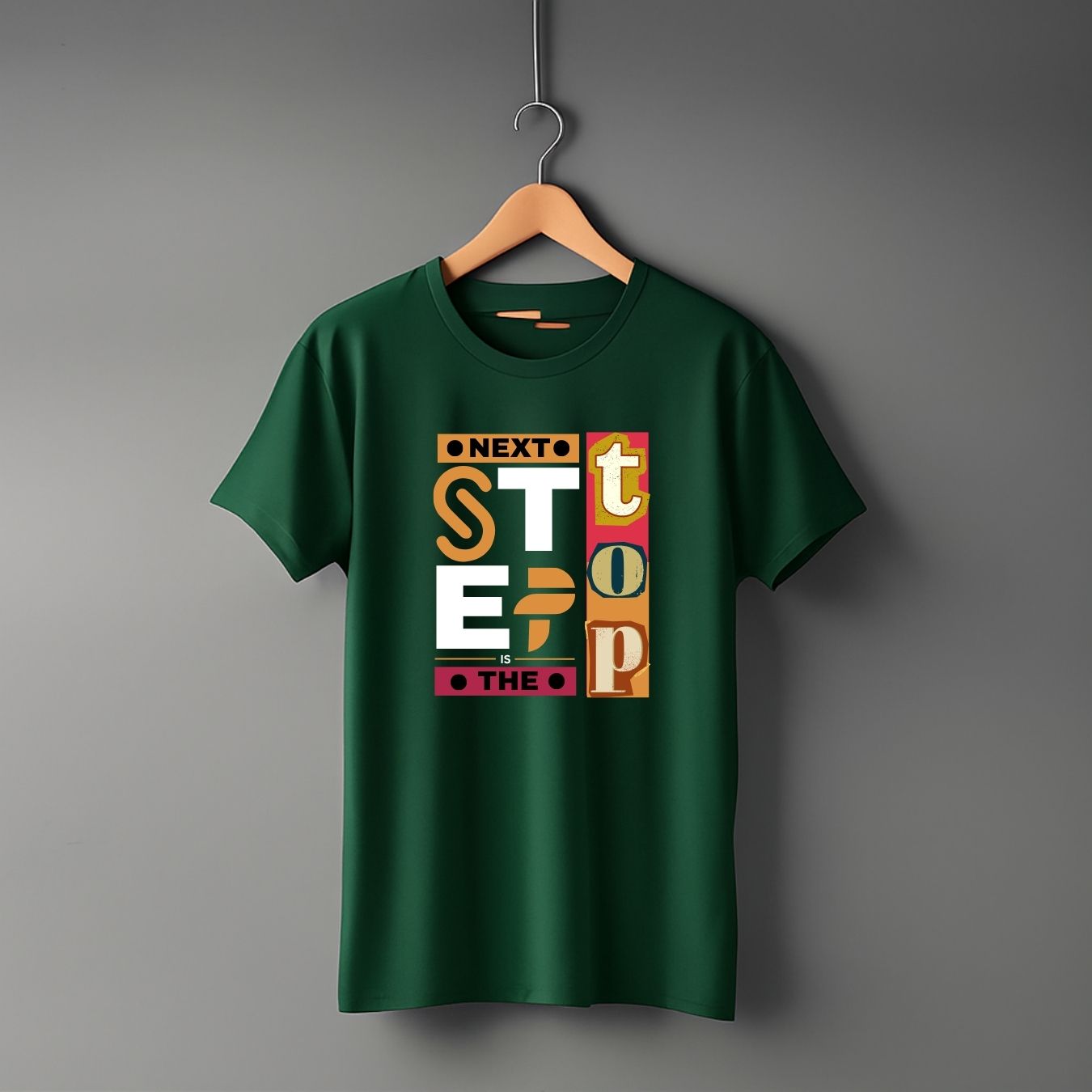 "Next Step” Half Sleeve Round Neck Unisex Cotton T-Shirt