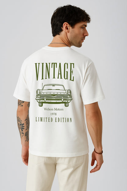 Vintage Car Graphic Oversized T-Shirt