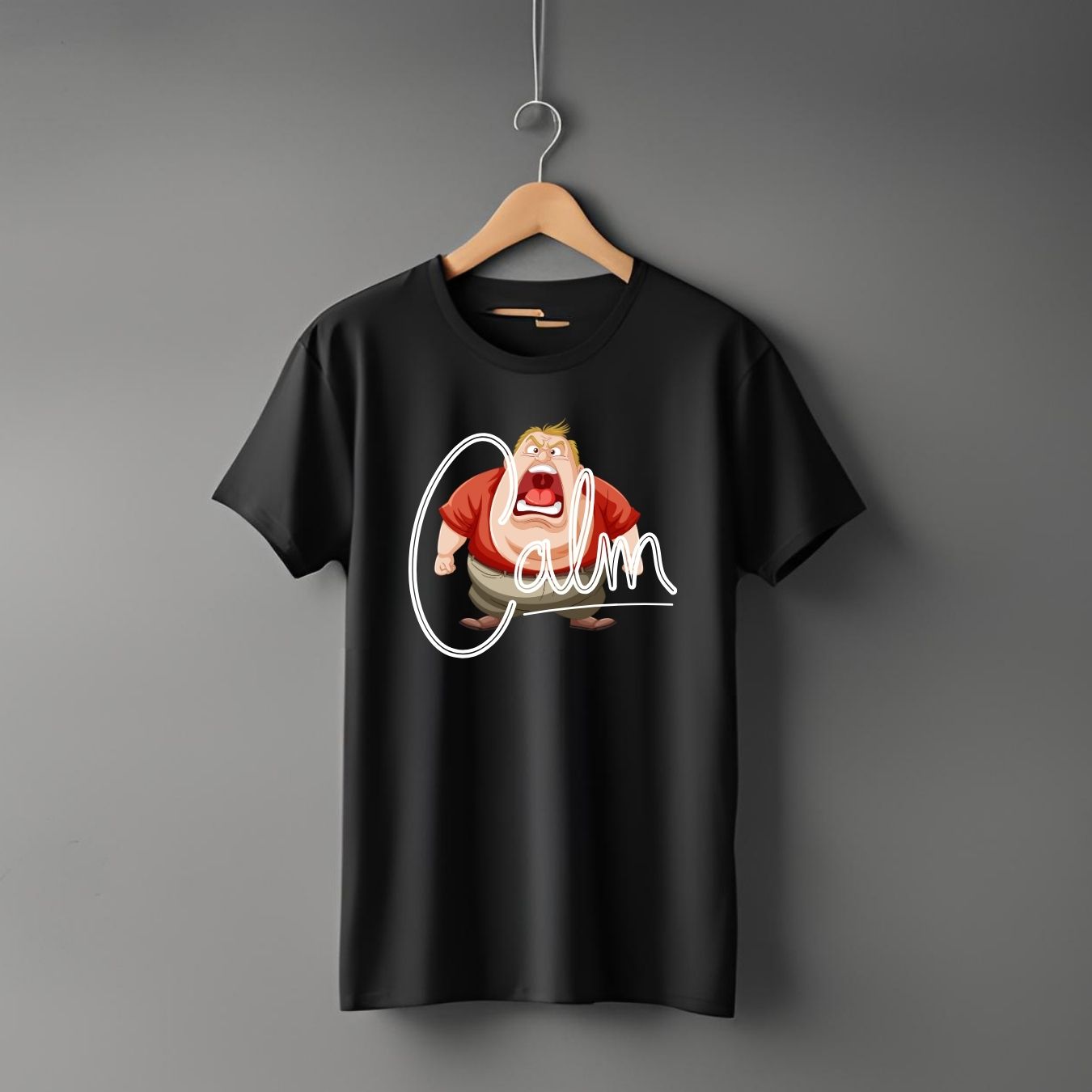 "Calm” Half Sleeve Round Neck Unisex Cotton T-Shirt