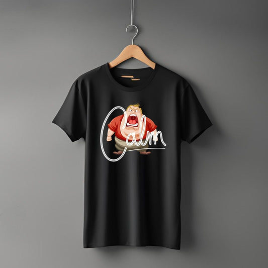 "Calm” Half Sleeve Round Neck Unisex Cotton T-Shirt