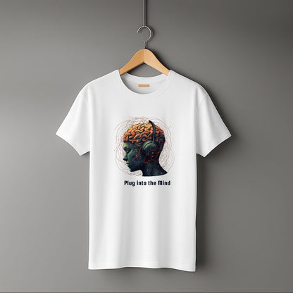 "Neural Art Headphone" Half Sleeve Round Neck Unisex Cotton T-Shirt