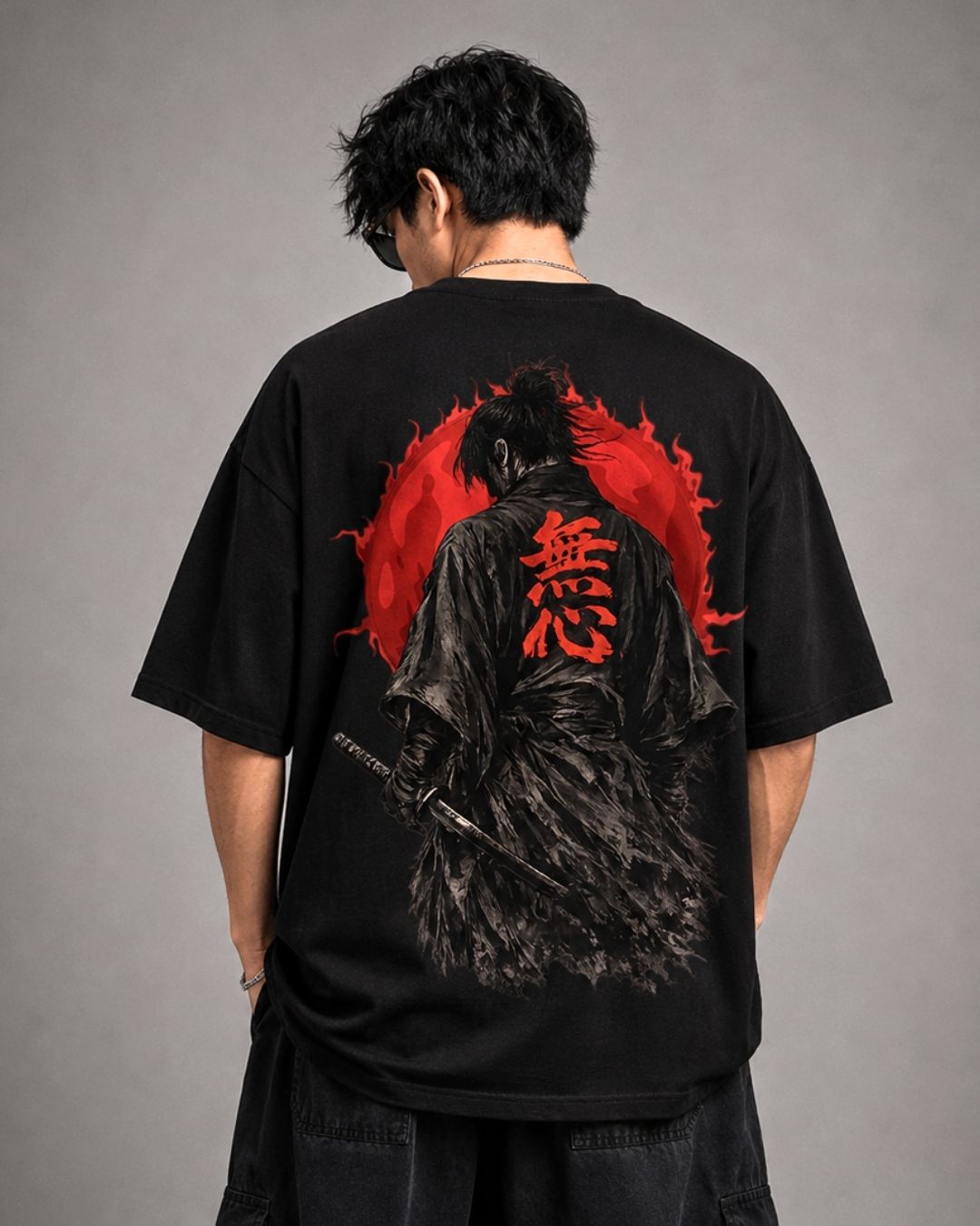 Shadow Ronin Oversized Black T-Shirt for Men