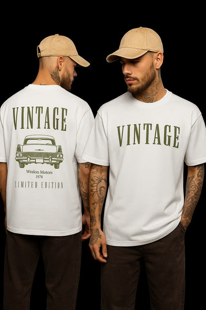 Vintage Car Graphic Oversized T-Shirt