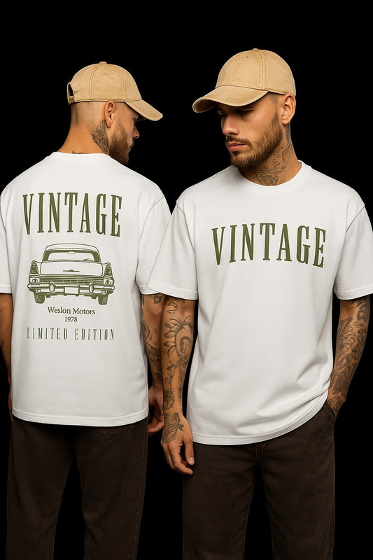 Vintage Car Graphic Oversized T-Shirt