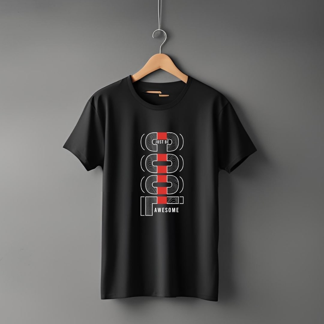 "Cool” Half Sleeve Round Neck Unisex Cotton T-Shirt