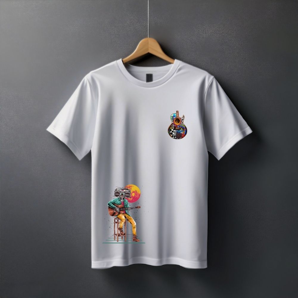 Music” T-shirt Regular Fit Half Sleeve Round Neck T-Shirt