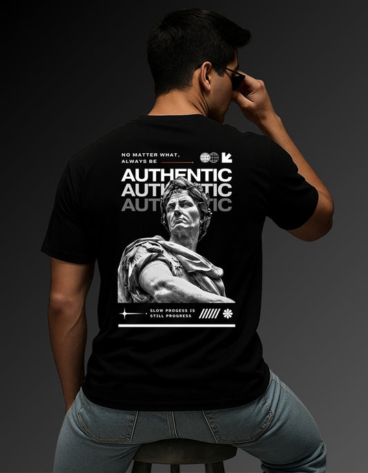 "Authentic” Half Sleeve Round Neck Unisex Cotton T-Shirt