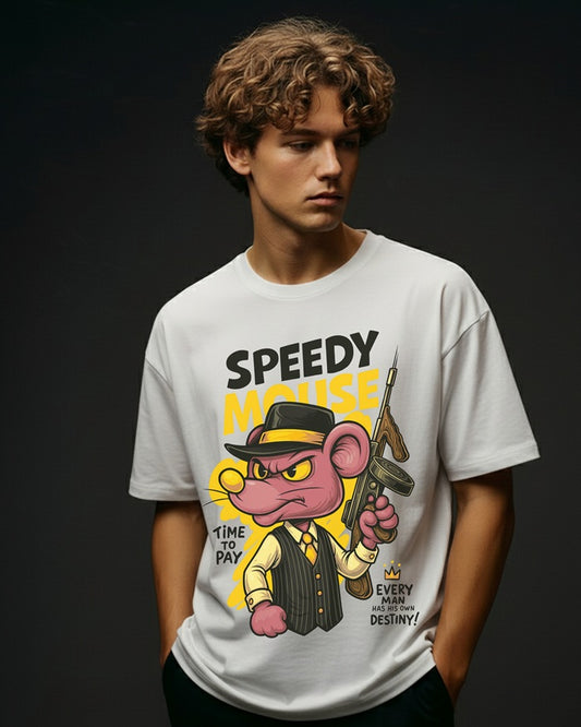 "Speedy Mouse" Oversized T-Shirt – Relaxed fit