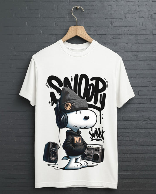 "Snoopy” Half Sleeve Round Neck Unisex Cotton T-Shirt